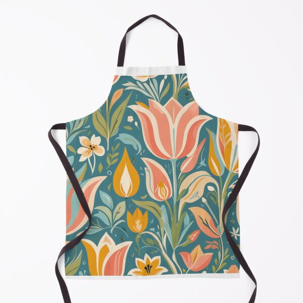 Item preview, Folk Spring Blossoms - Pastel Tulips & Floral Motif Art designed and sold by JaneMcCarthyDNA.