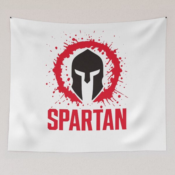Item preview, Aggressive Spartan Helmet T-Shirt - Red Blood Splatter Warrior Fitness Gear designed and sold by mantra2023.