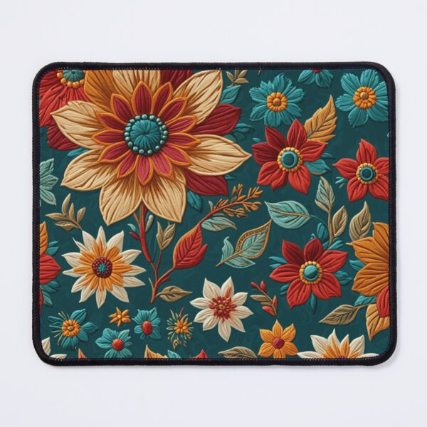 Item preview, Folk-Stitched Flowers - Embroidery-Inspired Floral Art designed and sold by JaneMcCarthyDNA.