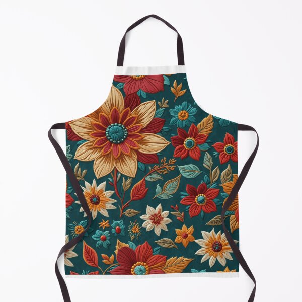 Item preview, Folk-Stitched Flowers - Embroidery-Inspired Floral Art designed and sold by JaneMcCarthyDNA.