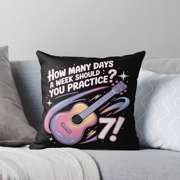 Item preview, How Many Days Should You Practice? 7! | Pastel Guitar Design | Music Practice Humor designed and sold by SaritaVerseArt.