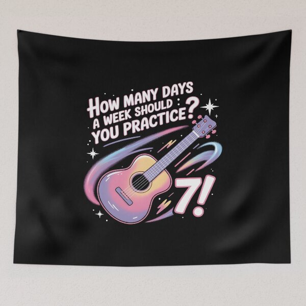 Item preview, How Many Days Should You Practice? 7! | Pastel Guitar Design | Music Practice Humor designed and sold by SaritaVerseArt.