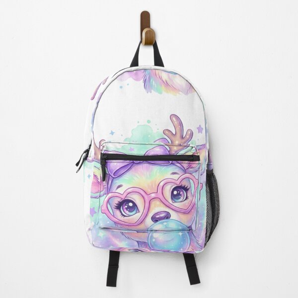 Item preview, Cute Pastel Reindeer with Heart Glasses & Bubblegum – Kawaii Christmas Deer Art designed and sold by shikuldo7.