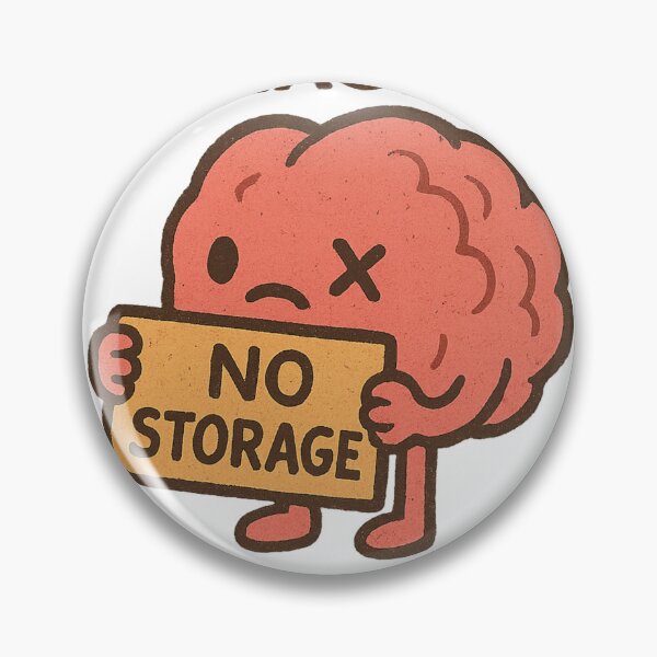 Item preview, My Brain Has No Storage Left – Funny Vintage Brain Error Design designed and sold by NAVOZKA.