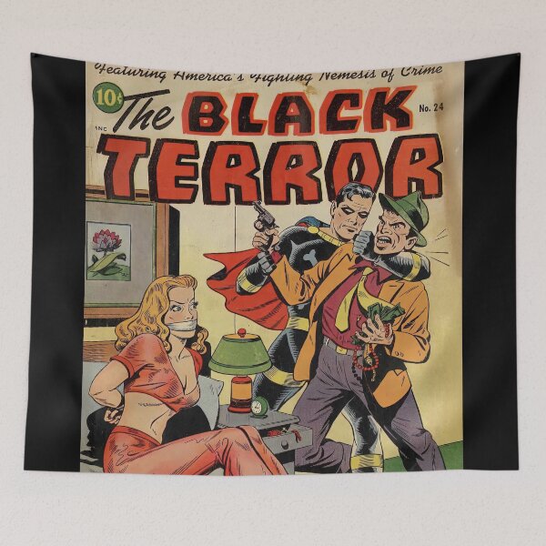 Item preview, Black Terror 1941 Vintage Comic Cover HD designed and sold by Retr0Tshirts.