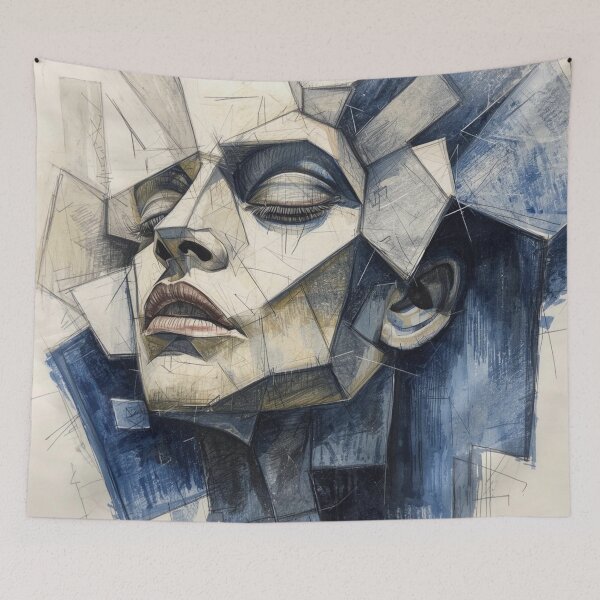 Item preview, Cubist Serenity in Blue Tones designed and sold by Harmonic_Layers.