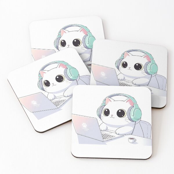 Item preview, Pastel Tech Kitty Vibes | Cute Digital Cat Art designed and sold by CraftoriaRealm.