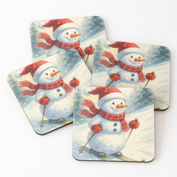 Item preview, Skiing Snowman Christmas – Cute Winter Holiday  designed and sold by Darlin8888.