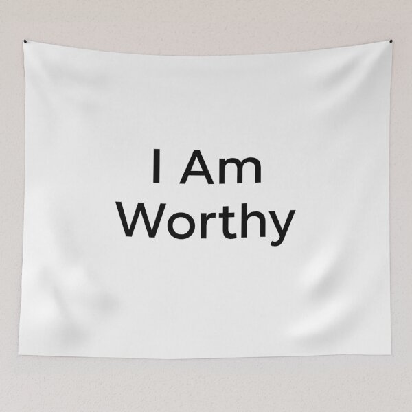 Item preview, I Am Worthy - Minimalist Affirmation Typography Design designed and sold by JaneMcCarthyDNA.