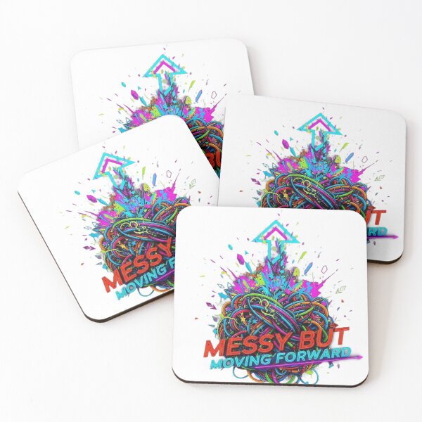 Item preview, Messy But Moving Forward – Colorful Motivational Quote Design designed and sold by SV-Creation.