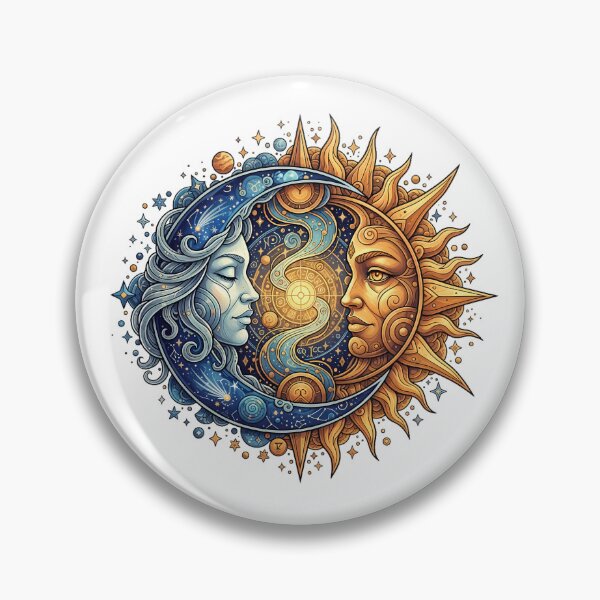Item preview, Sun & Moon Lovers – Celestial Cosmic Art designed and sold by EJWorlds.