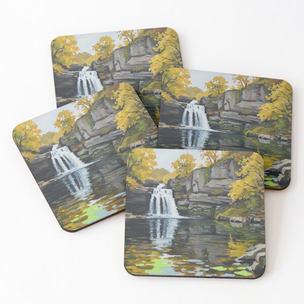 Item preview, Cauldron Falls Autumn Glow - Expressive Oil Painting designed and sold by VistaPainterArt.