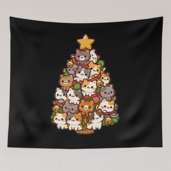 Item preview, Purr-fectly Festive Cat Christmas Tree designed and sold by A-Szczesniak.