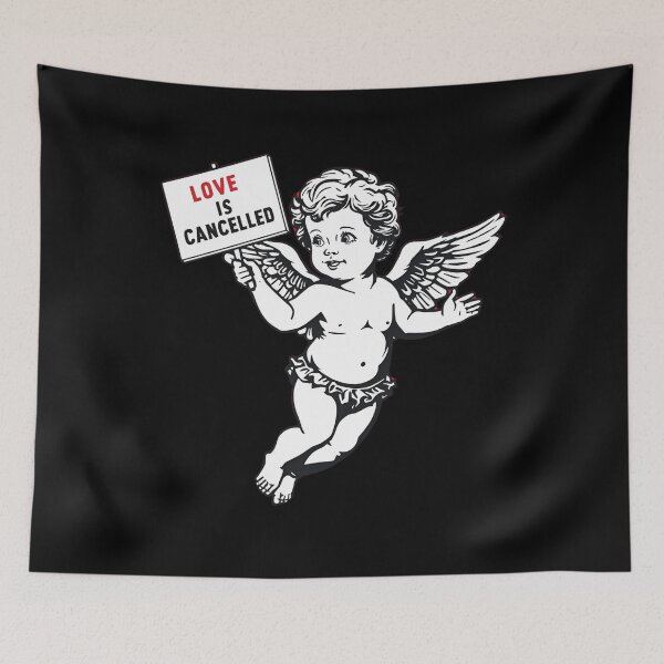 Item preview, Cupid sitting with a protest sign saying “Love Is Cancelled” 1 designed and sold by Neon G.