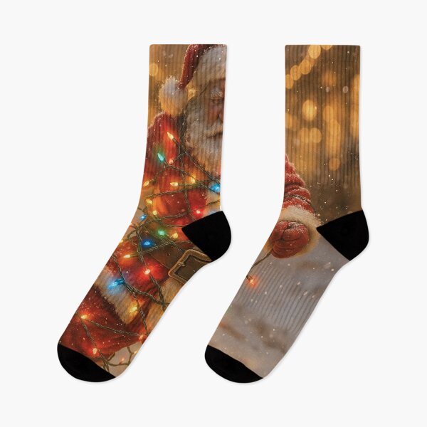 Item preview, Santa Tangled in Christmas Lights designed and sold by Sartawsky.