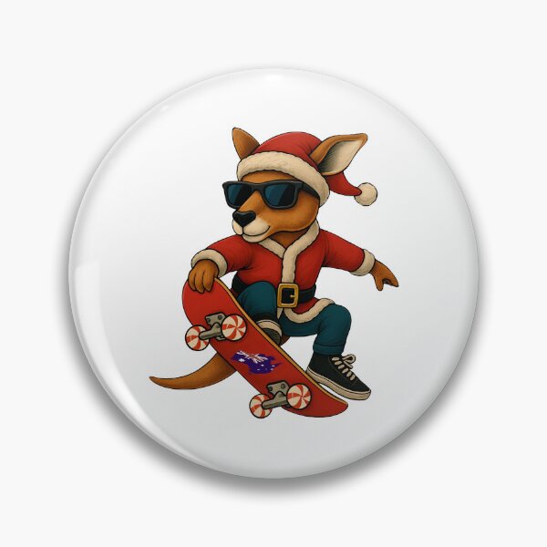 Aperçu de l'œuvre Le Père Noël kangourou fait du skateboard créée et vendue par Be-Random.