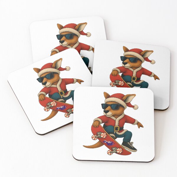 Item preview, Kangaroo Santa Skateboarding designed and sold by Be-Random.