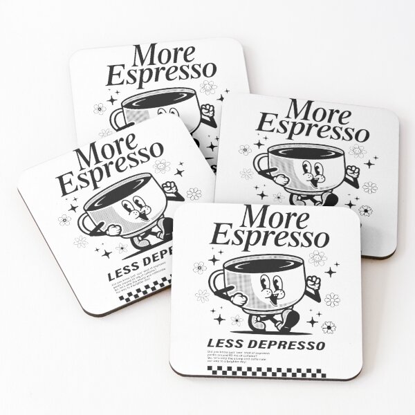 Item preview, More Espresso Less Depresso Retro Coffee Lovers designed and sold by designerDop.