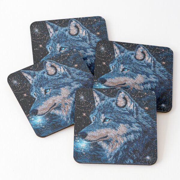 Item preview, Celestial Nordic Wolf Embroidery – Mystic Needlework wolf Animal Art designed and sold by MiraLumeStudio.