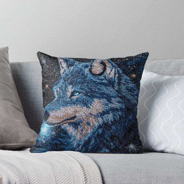 Item preview, Celestial Nordic Wolf Embroidery – Mystic Needlework wolf Animal Art designed and sold by MiraLumeStudio.