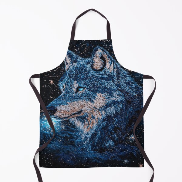 Item preview, Celestial Nordic Wolf Embroidery – Mystic Needlework wolf Animal Art designed and sold by MiraLumeStudio.