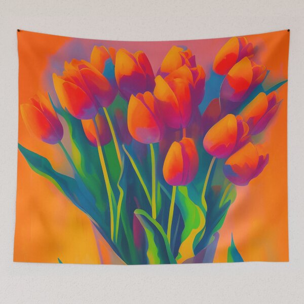 Item preview, Orange Tulips Oil Painting | Flower Art | Flower Oil Painting | Gift for Art Lover | Gift for Flower Lover designed and sold by UnhingedBird.