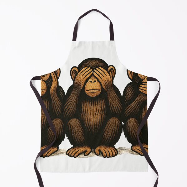 Item preview, Three Monkeys Illustration: See No Evil, Hear No Evil, Speak No Evil Trio Portrait designed and sold by Bure-NS.