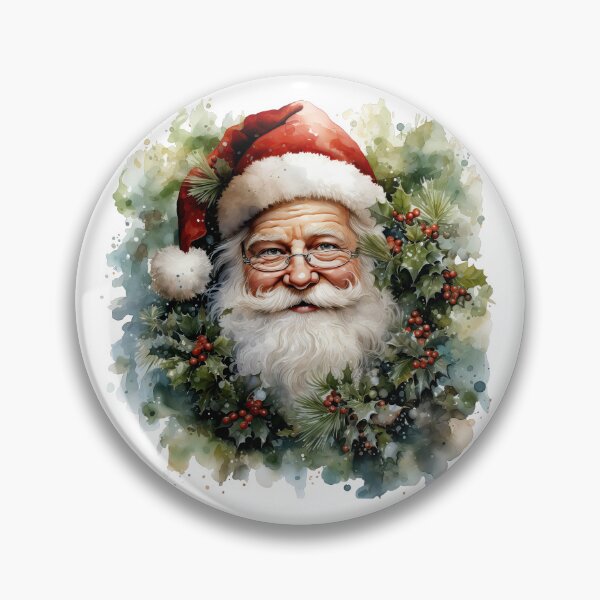 Item preview, Santa in Holly Wreath designed and sold by Liededrom..