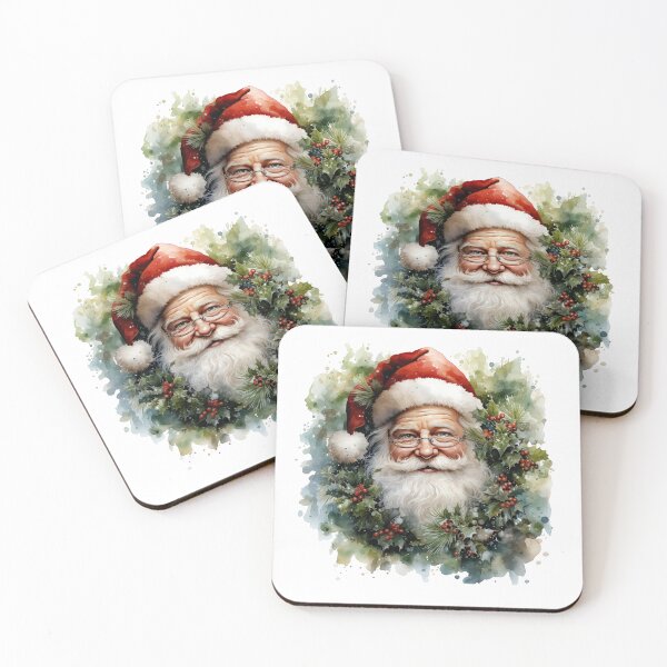 Item preview, Santa in Holly Wreath designed and sold by Liededrom..