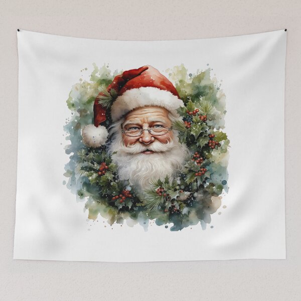 Item preview, Santa in Holly Wreath designed and sold by Liededrom..