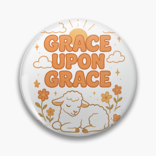 Item preview, Grace Upon Grace Lamb | Vintage Soft Christian Faith Bible Verse designed and sold by Blood Washed Apparel.