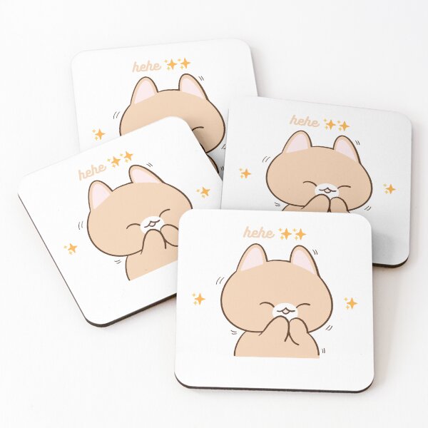 Item preview, Cute Laughing Cat "Hehe" Sparkle Sticker Art designed and sold by cloudiish.