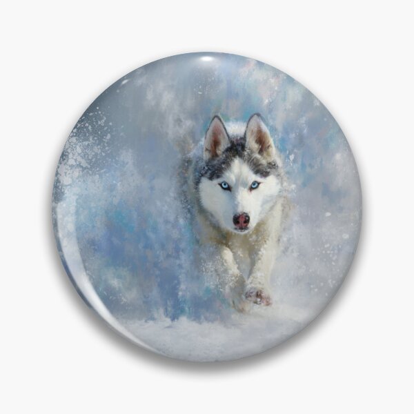Item preview, A Siberian Husky dashing through fresh snow, Dogs in Motion designed and sold by CDC40.