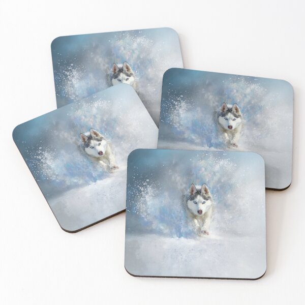 Item preview, A Siberian Husky dashing through fresh snow, Dogs in Motion designed and sold by CDC40.
