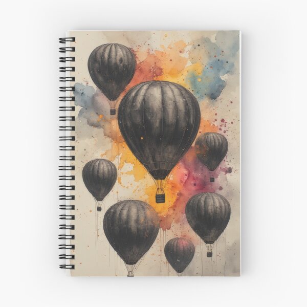 Item preview, Black and white balloons against a sky dotted with splashes of color designed and sold by Mianku | Für das Leben.