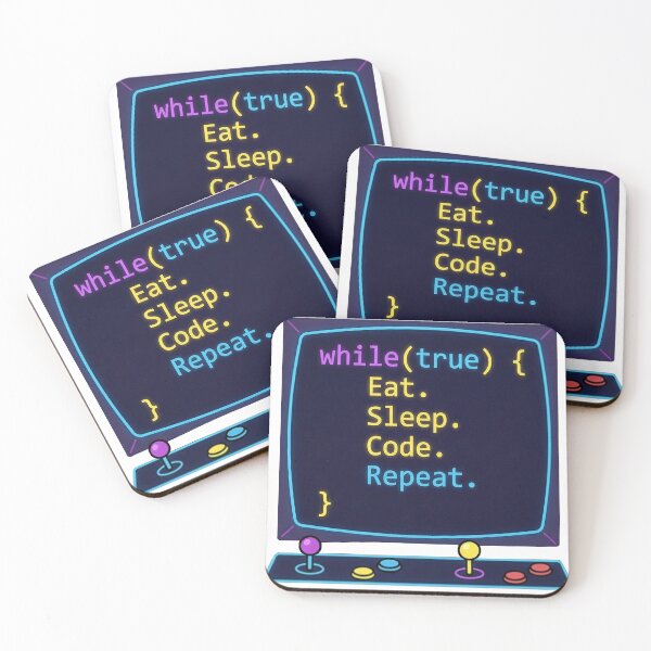 Item preview, While(True) Eat Sleep Code Repeat-Gamer & Coder" Cross-Over designed and sold by MiSC Studio.