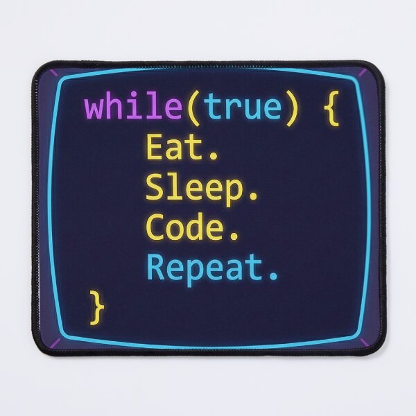 Item preview, While(True) Eat Sleep Code Repeat-Gamer & Coder" Cross-Over designed and sold by MiSC Studio.