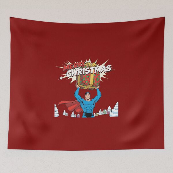 Item preview, Super-Guy Holiday Gift Lift | Christmas Comic Hero designed and sold by UniqueArtsOnly.