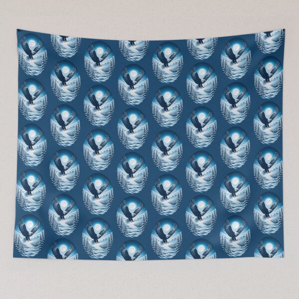 Item preview, Bald Eagle Over Snowy Alaskan Winter Scenery designed and sold by AlchemyColor.