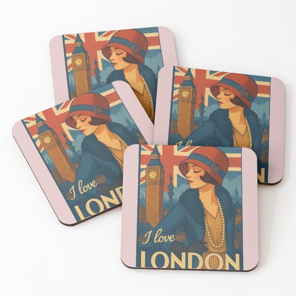 Item preview, Super cool, retro London twenties style poster in front of big ben designed and sold by Grimtruths.
