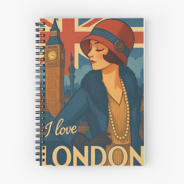 Item preview, Super cool, retro London twenties style poster in front of big ben designed and sold by Grimtruths.