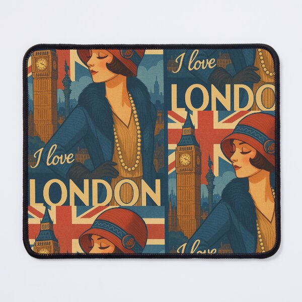 Item preview, Super cool, retro London twenties style poster in front of big ben designed and sold by Grimtruths.