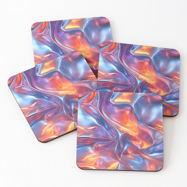 Item preview, Liquid metal texture blue and orange designed and sold by FatBirdie.
