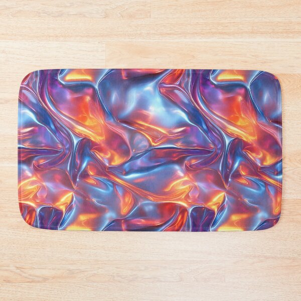 Item preview, Liquid metal texture blue and orange designed and sold by FatBirdie.
