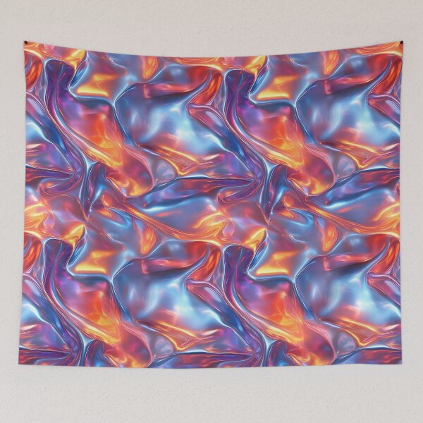 Item preview, Liquid metal texture blue and orange designed and sold by FatBirdie.