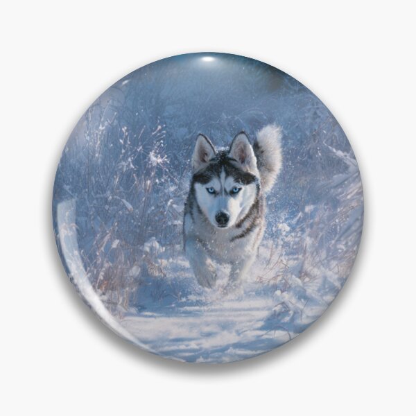 Item preview, A Siberian Husky dashing through fresh snow, Dogs in Motion designed and sold by CDC40.