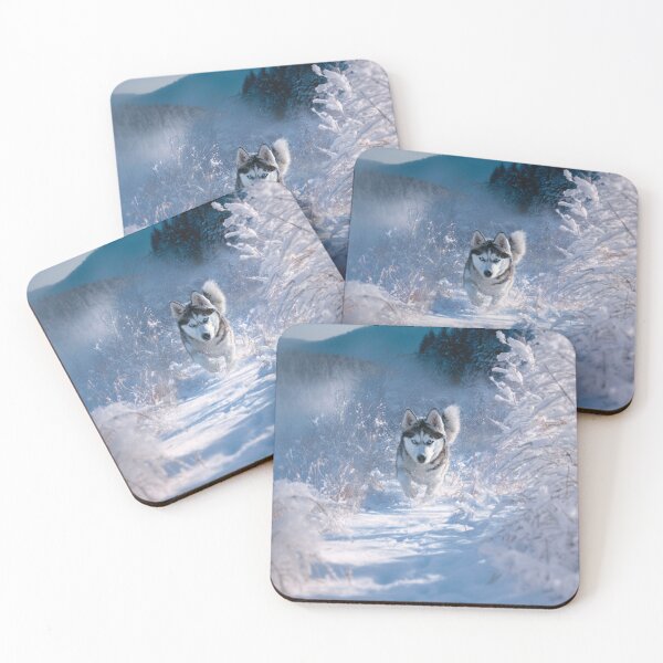Item preview, A Siberian Husky dashing through fresh snow, Dogs in Motion designed and sold by CDC40.