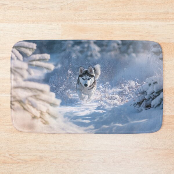 Item preview, A Siberian Husky dashing through fresh snow, Dogs in Motion designed and sold by CDC40.