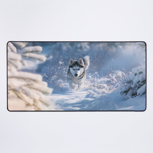 Item preview, A Siberian Husky dashing through fresh snow, Dogs in Motion designed and sold by CDC40.