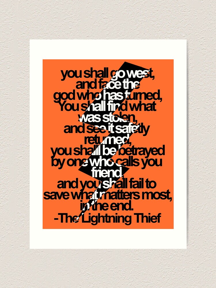 Percy Jackson And The Olympians The Lightning Thief Prophecy Art Print By Dragonlxrd Redbubble